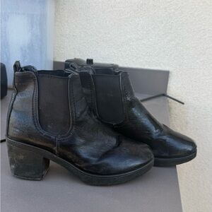 Black Leather Ankle Boots